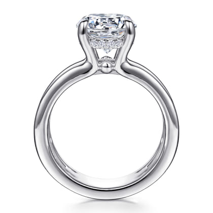 Giova - 14K White Gold Round Diamond Engagement Ring