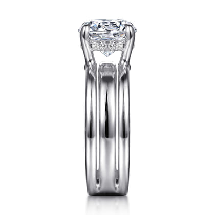 Giova - 14K White Gold Round Diamond Engagement Ring