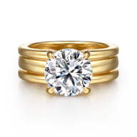 Giova - 14K Yellow Gold Round Diamond Engagement Ring