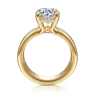 Giova - 14K Yellow Gold Round Diamond Engagement Ring