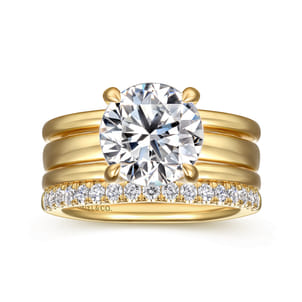 Giova - 14K Yellow Gold Round Diamond Engagement Ring