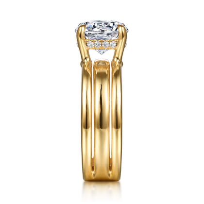 Giova - 14K Yellow Gold Round Diamond Engagement Ring