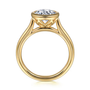 Giovana - 14K Yellow Gold Round Bezel Set Diamond Engagement Ring