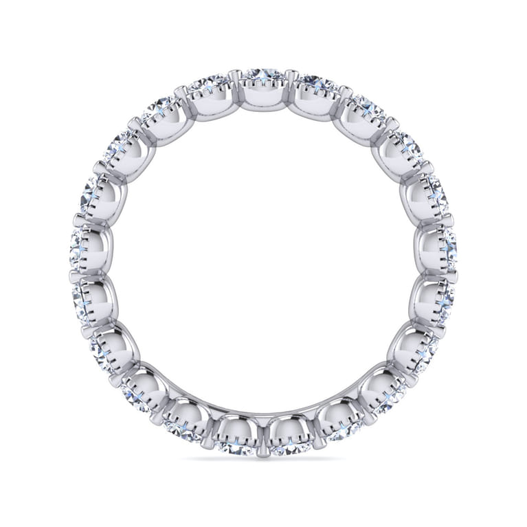 Eternity Band Wedding Ring in 14k White Gold with Round Natural Diamond at Gabriel & Co. - Shot 2