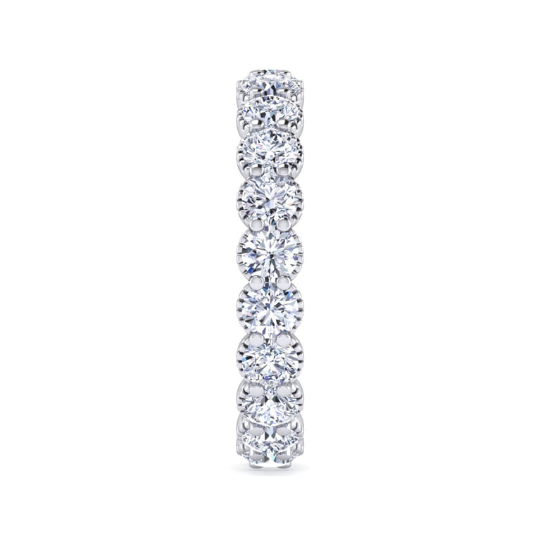 Eternity Band Wedding Ring in 14k White Gold with Round Natural Diamond at Gabriel & Co. - Shot 4
