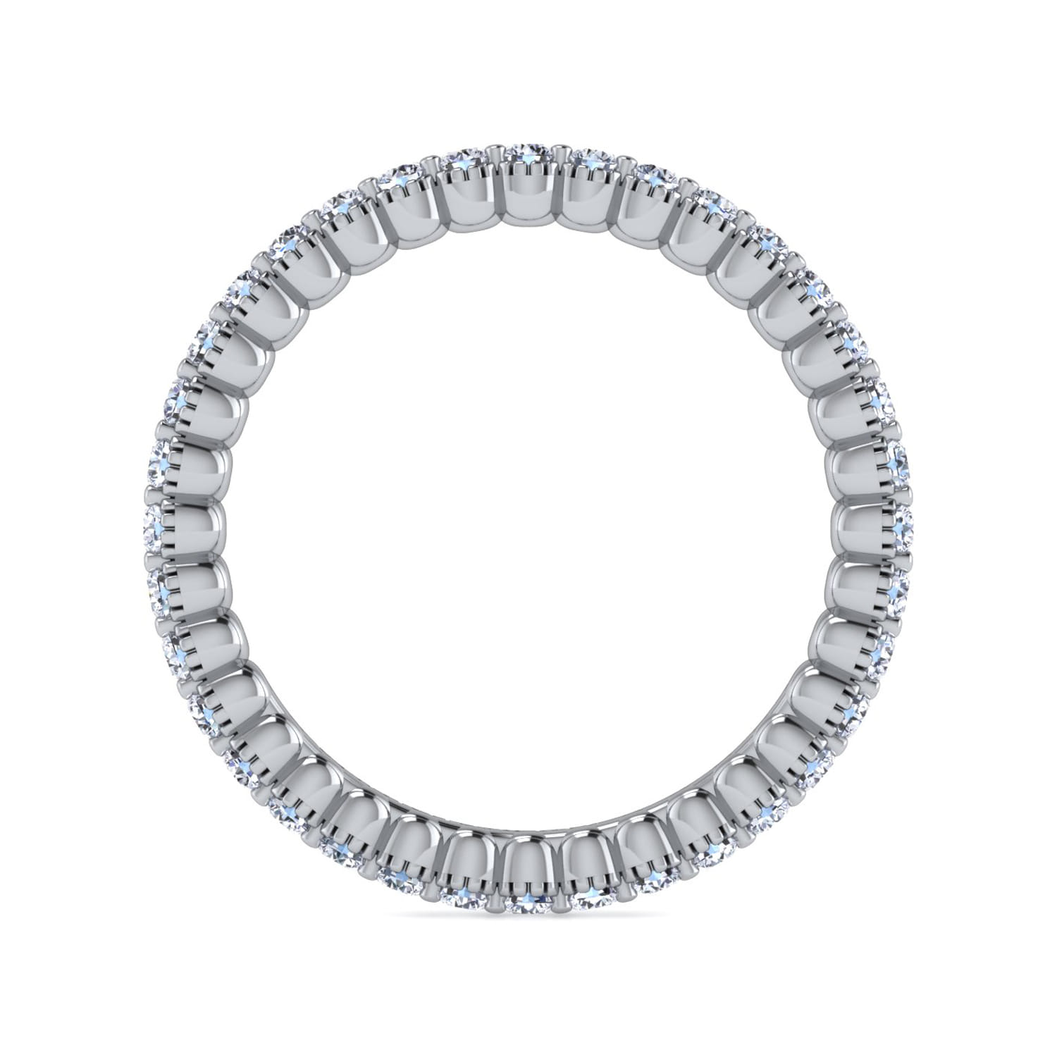 Eternity Band Wedding Ring in 14k White Gold with Round Natural Diamond at Gabriel & Co. - Shot 2