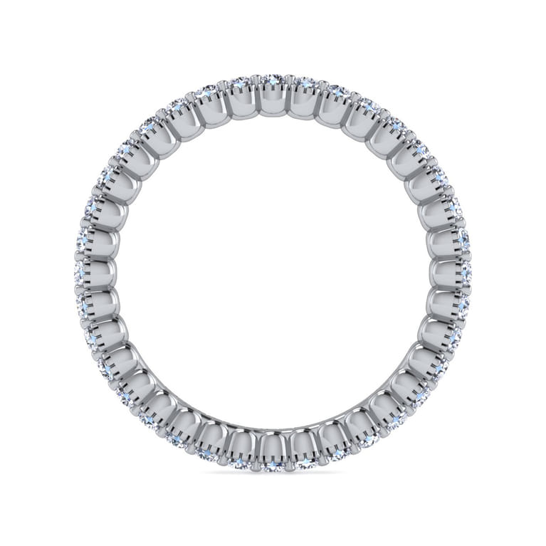Eternity Band Wedding Ring in 14k White Gold with Round Natural Diamond at Gabriel & Co. - Shot 2