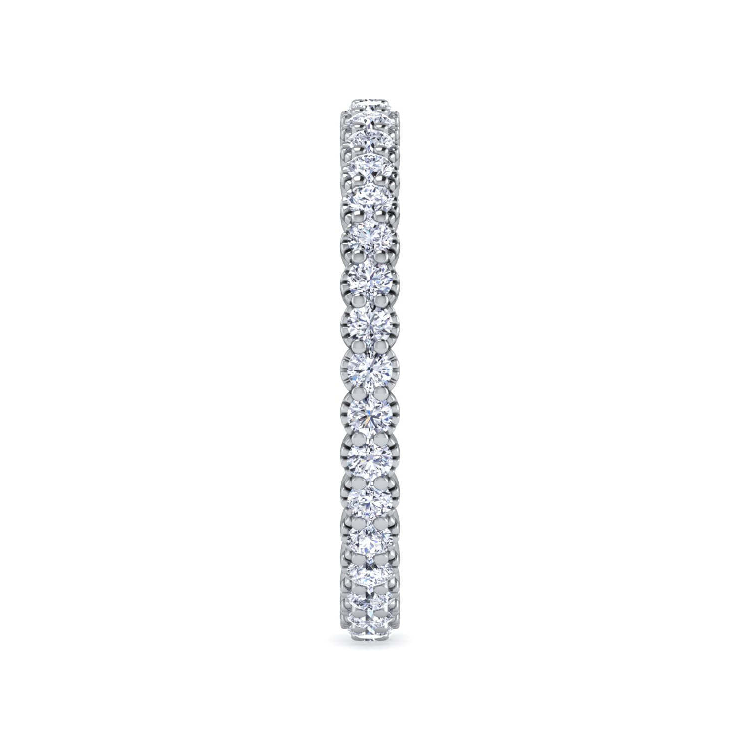 Eternity Band Wedding Ring in 14k White Gold with Round Natural Diamond at Gabriel & Co. - Shot 4