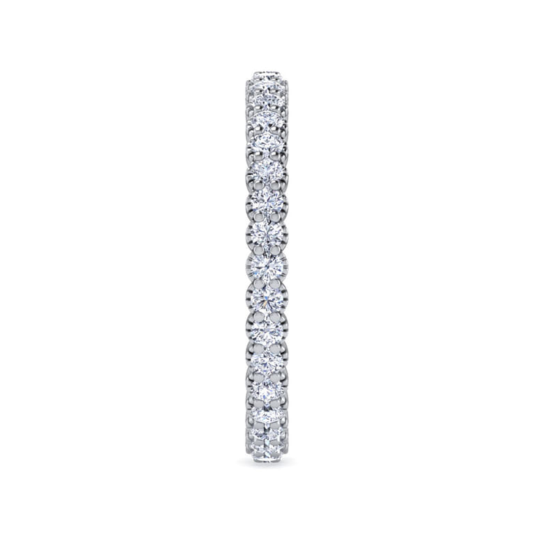 Eternity Band Wedding Ring in 14k White Gold with Round Natural Diamond at Gabriel & Co. - Shot 4