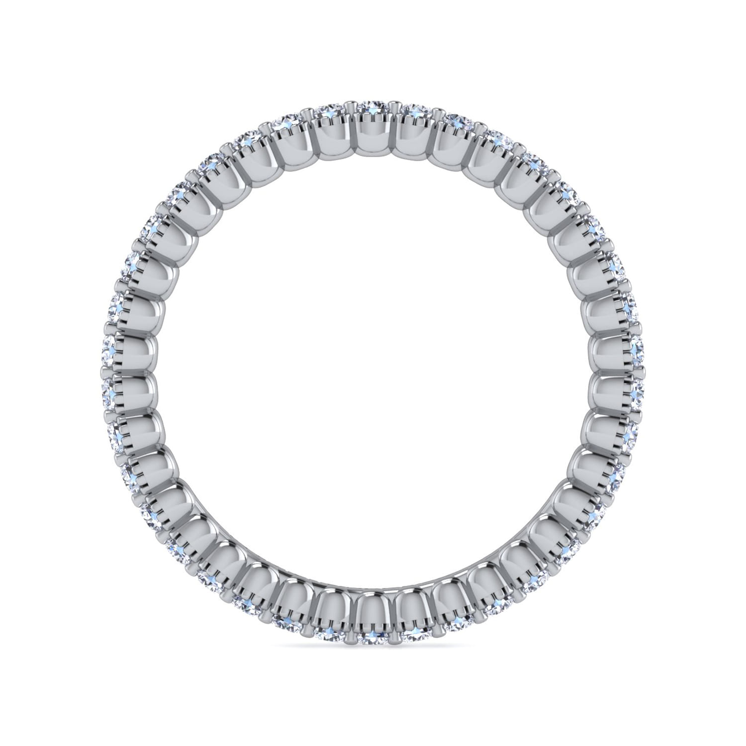 Eternity Band Wedding Ring in 14k White Gold with Round Natural Diamond at Gabriel & Co. - Shot 2