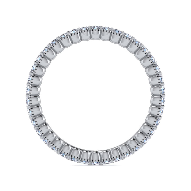 Eternity Band Wedding Ring in 14k White Gold with Round Natural Diamond at Gabriel & Co. - Shot 2