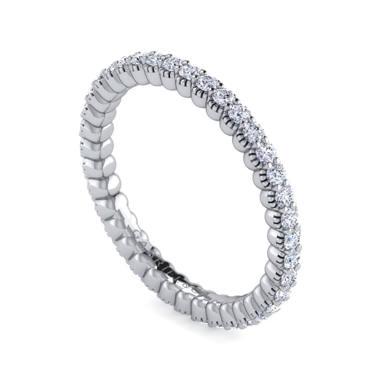 Eternity Band Wedding Ring in 14k White Gold with Round Natural Diamond at Gabriel & Co. - Shot 3