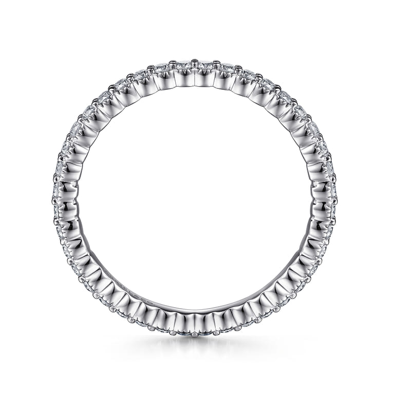 Eternity Band Wedding Ring in 14k White Gold with Round Natural Diamond at Gabriel & Co. - Shot 2