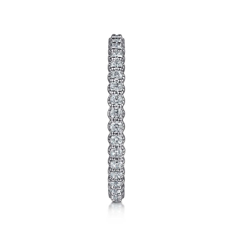 Eternity Band Wedding Ring in 14k White Gold with Round Natural Diamond at Gabriel & Co. - Shot 4