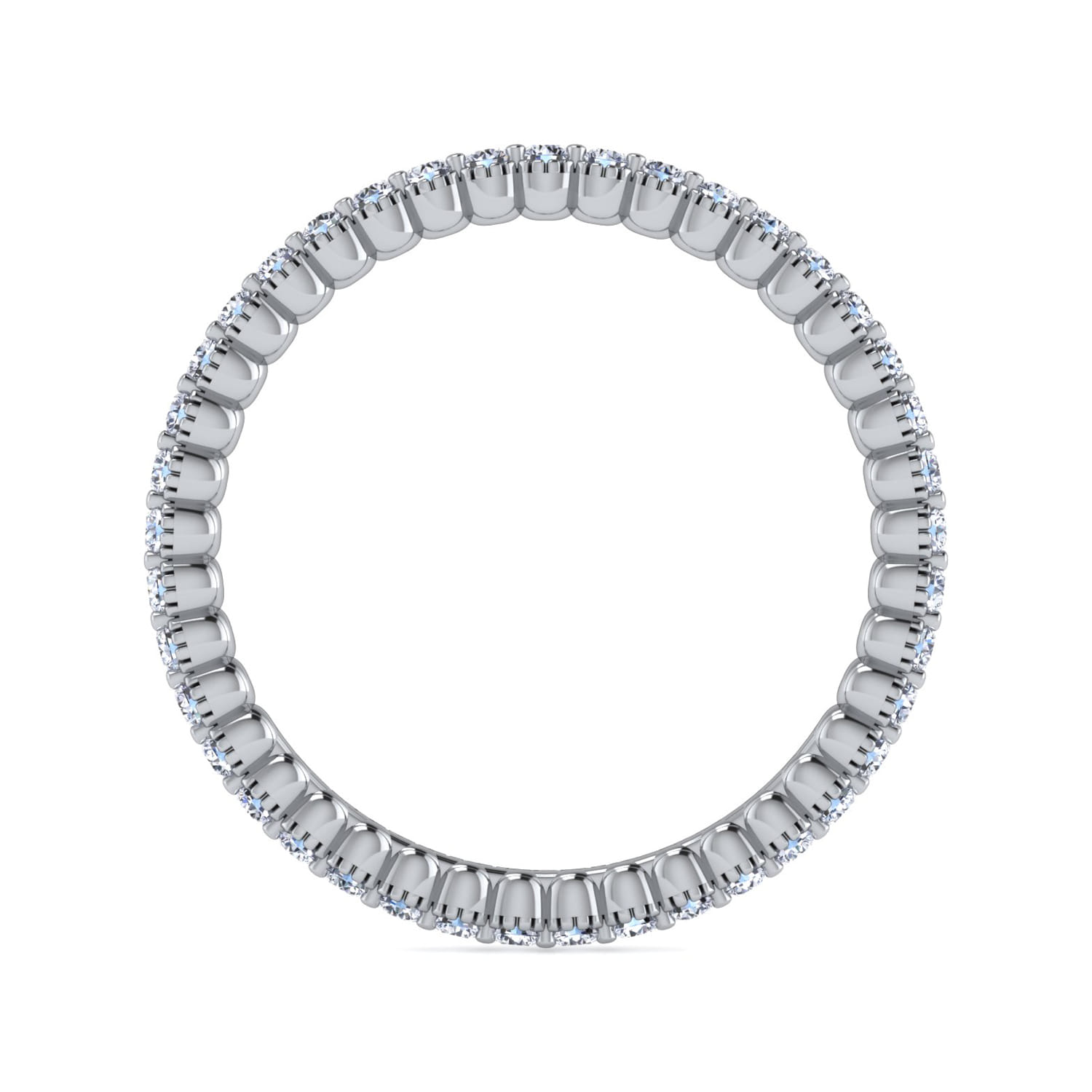 Eternity Band Wedding Ring in 14k White Gold with Round Natural Diamond at Gabriel & Co. - Shot 2