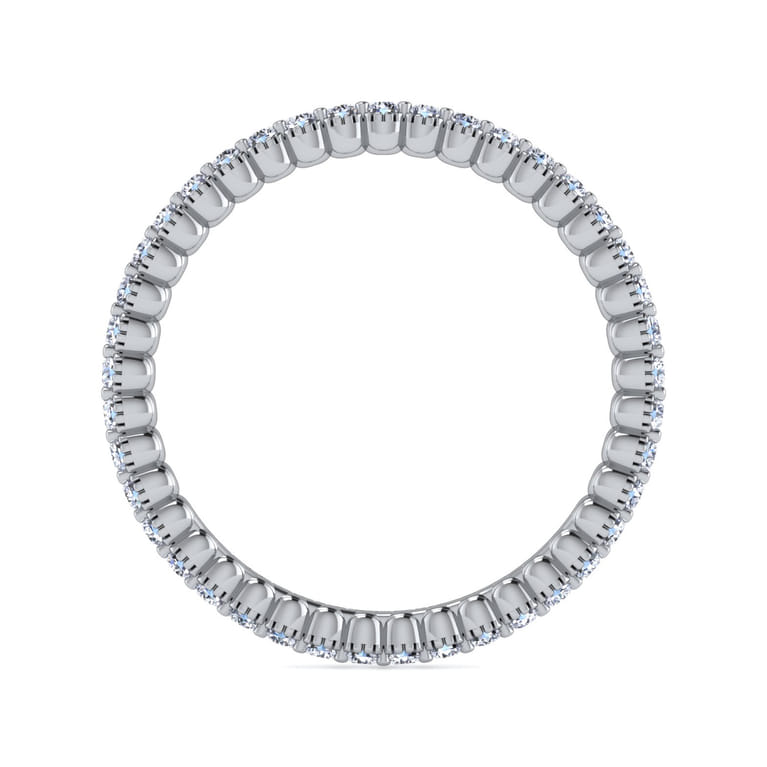 Eternity Band Wedding Ring in 14k White Gold with Round Natural Diamond at Gabriel & Co. - Shot 2