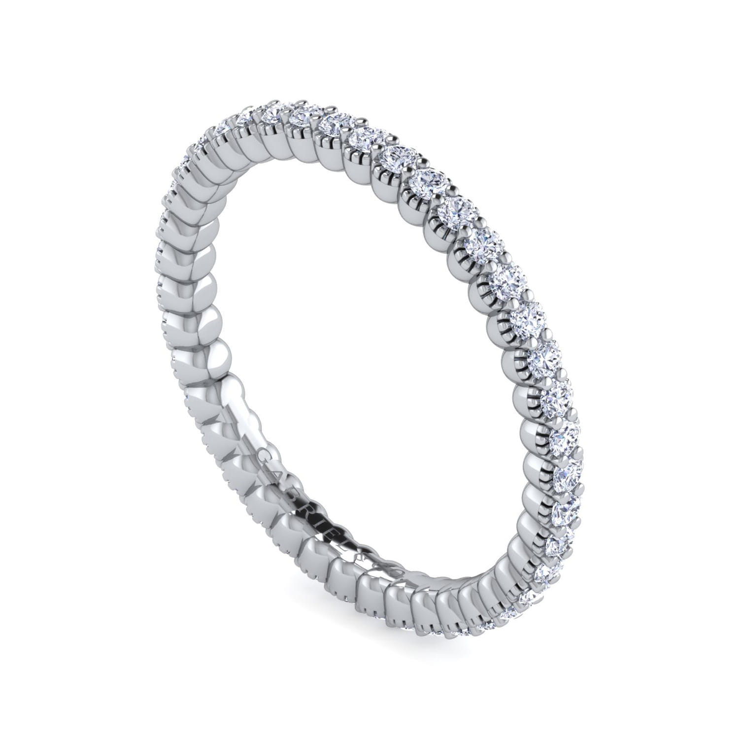 Eternity Band Wedding Ring in 14k White Gold with Round Natural Diamond at Gabriel & Co. - Shot 3