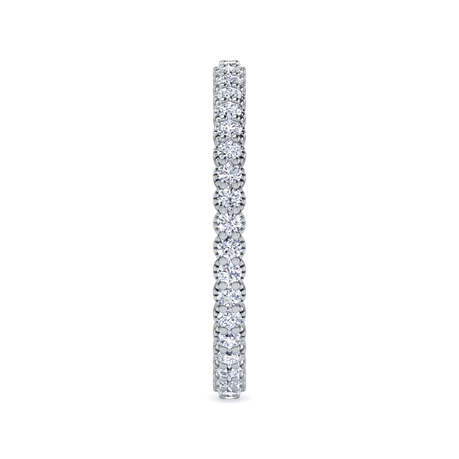 Eternity Band Wedding Ring in 14k White Gold with Round Natural Diamond at Gabriel & Co. - Shot 4