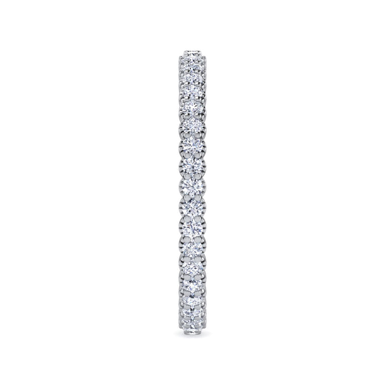 Eternity Band Wedding Ring in 14k White Gold with Round Natural Diamond at Gabriel & Co. - Shot 4