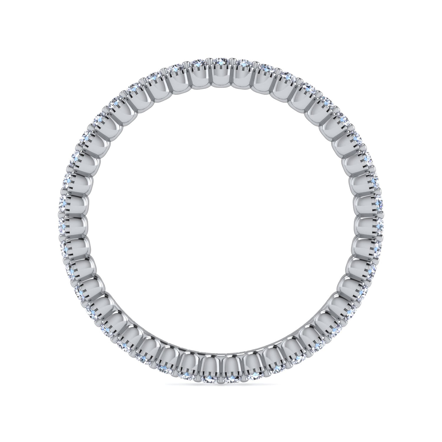 Eternity Band Wedding Ring in 14k White Gold with Round Natural Diamond at Gabriel & Co. - Shot 2