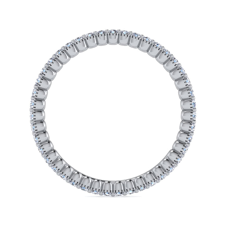 Eternity Band Wedding Ring in 14k White Gold with Round Natural Diamond at Gabriel & Co. - Shot 2