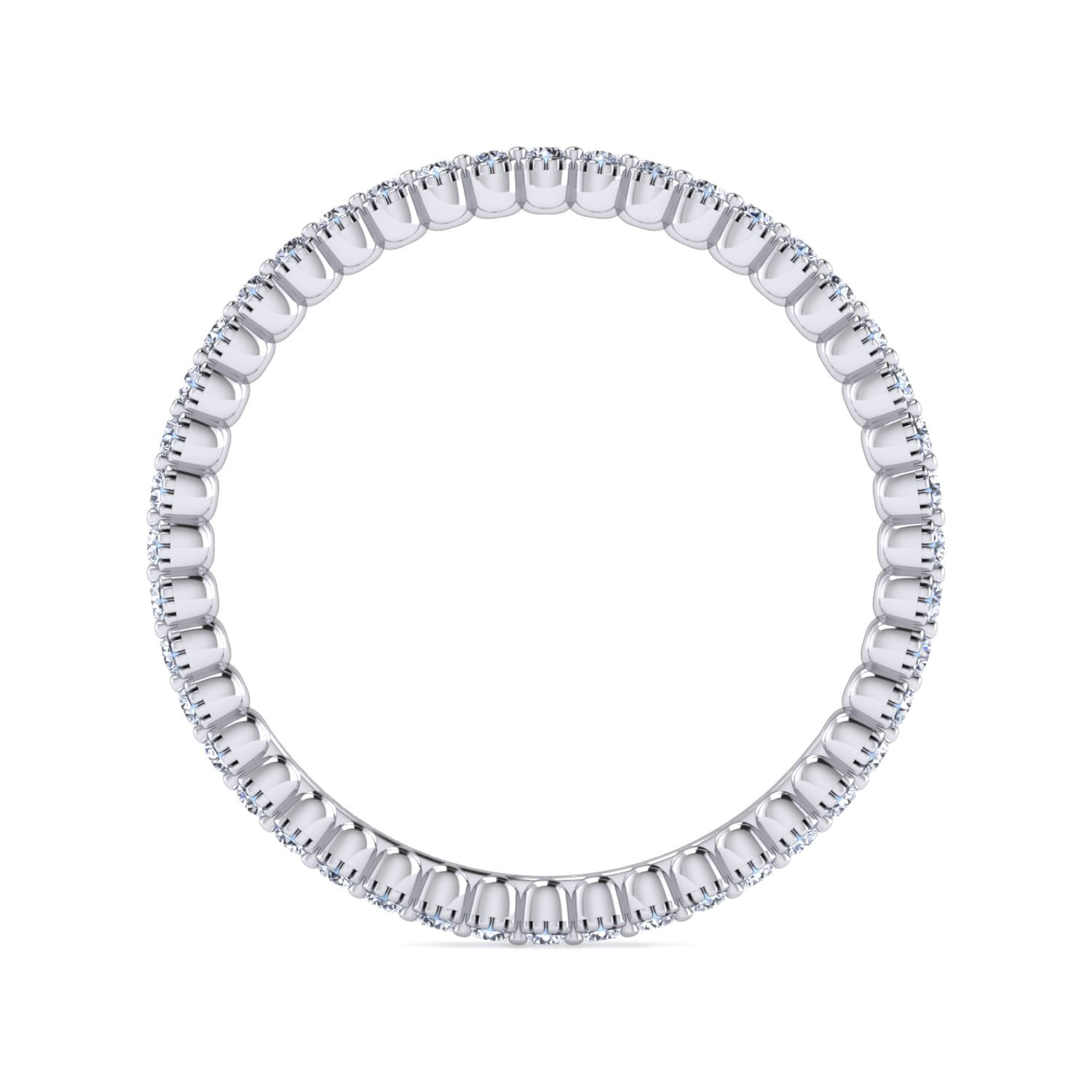 Eternity Band Wedding Ring in 14k White Gold with Round Natural Diamond at Gabriel & Co. - Shot 2