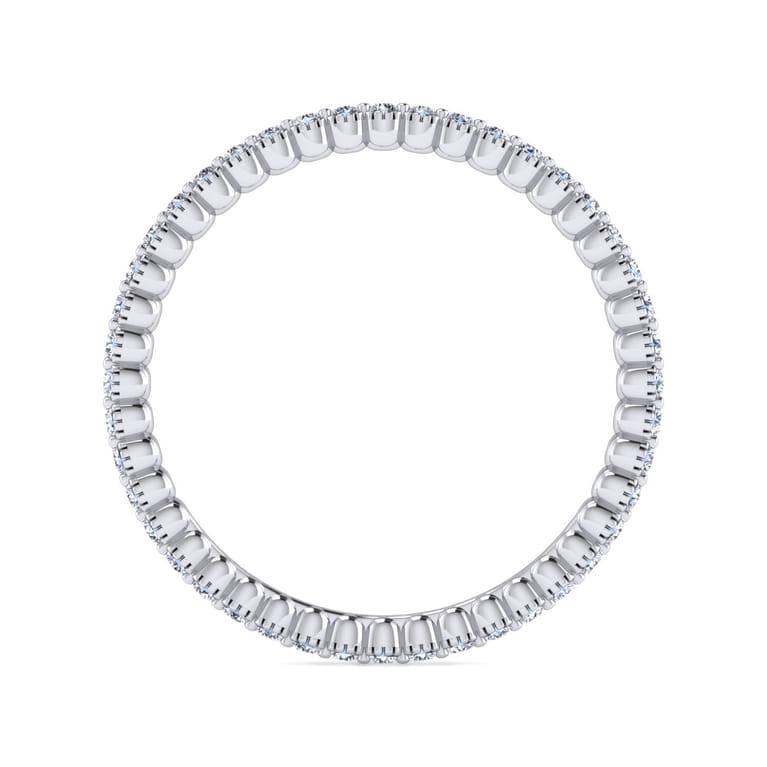 Eternity Band Wedding Ring in 14k White Gold with Round Natural Diamond at Gabriel & Co. - Shot 2