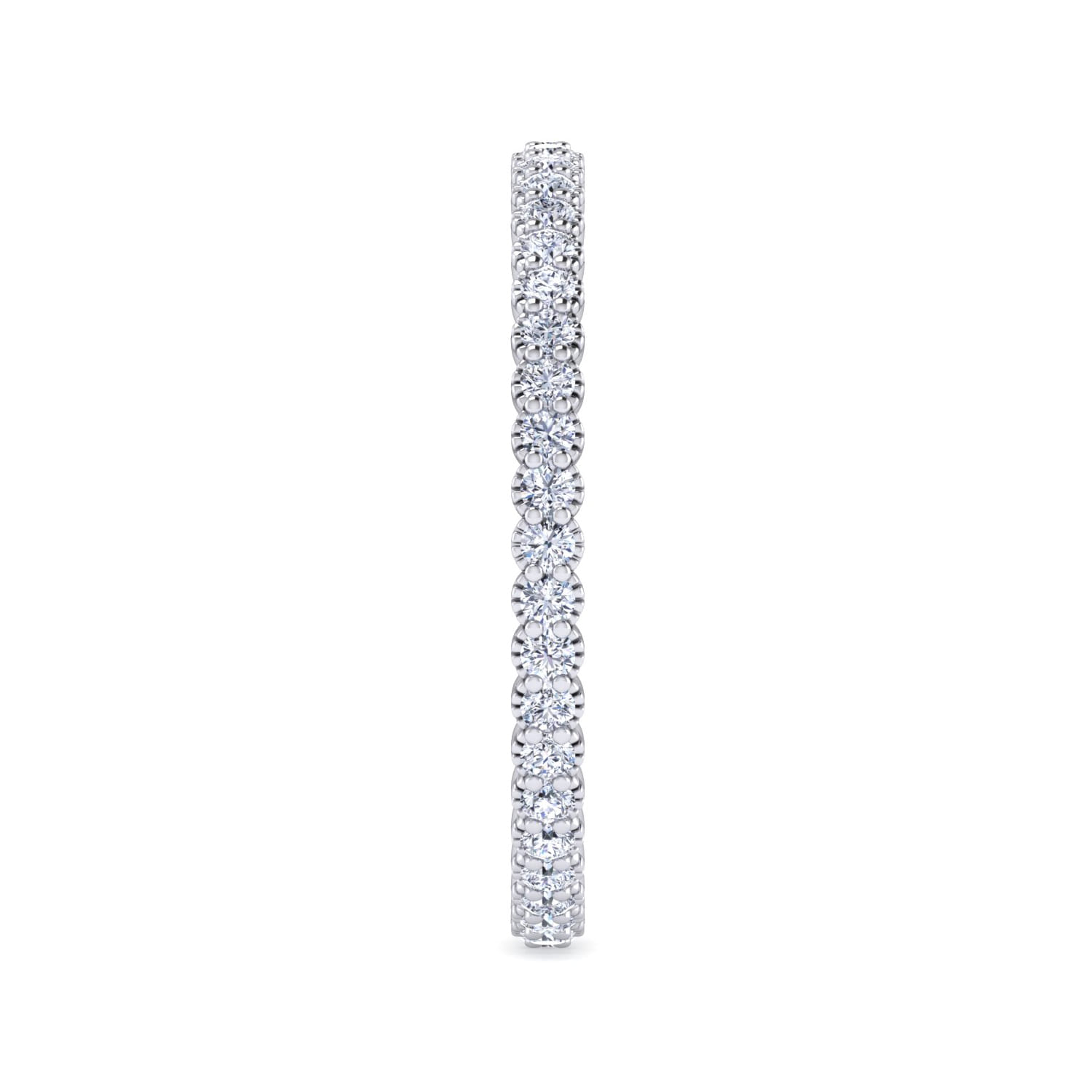 Eternity Band Wedding Ring in 14k White Gold with Round Natural Diamond at Gabriel & Co. - Shot 4