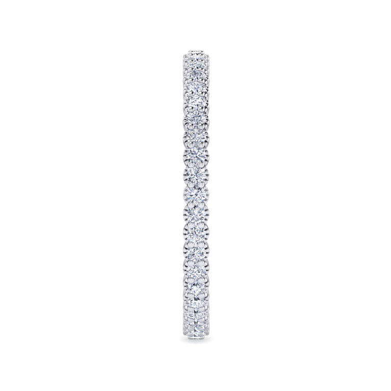 Eternity Band Wedding Ring in 14k White Gold with Round Natural Diamond at Gabriel & Co. - Shot 4