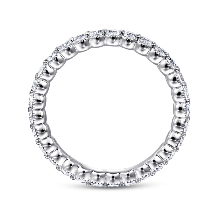 Eternity Band Wedding Ring in 14k White Gold with Round Natural Diamond at Gabriel & Co. - Shot 2