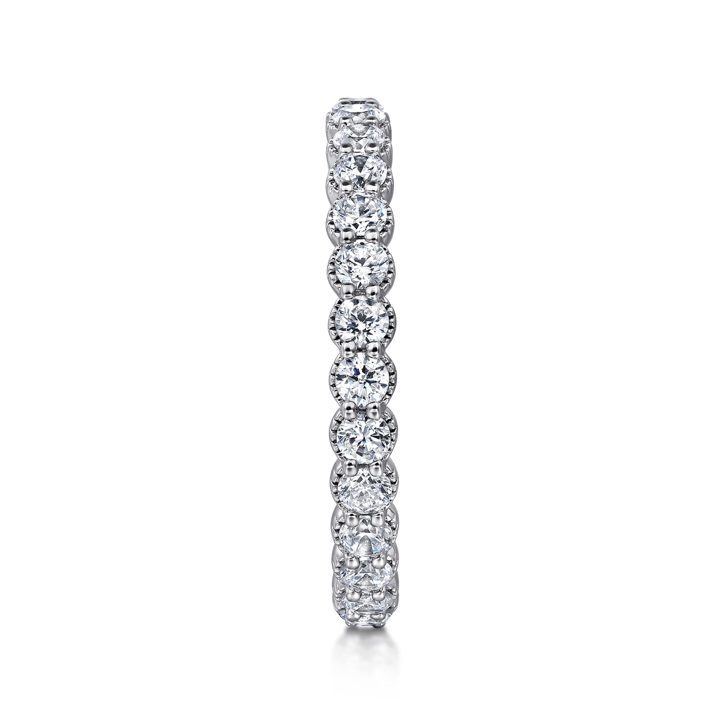 Eternity Band Wedding Ring in 14k White Gold with Round Natural Diamond at Gabriel & Co. - Shot 3