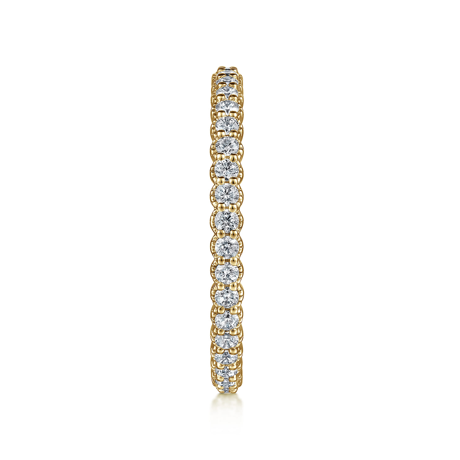 Eternity Band Wedding Ring in 14k Yellow Gold with Round Natural Diamond at Gabriel & Co. - Shot 4