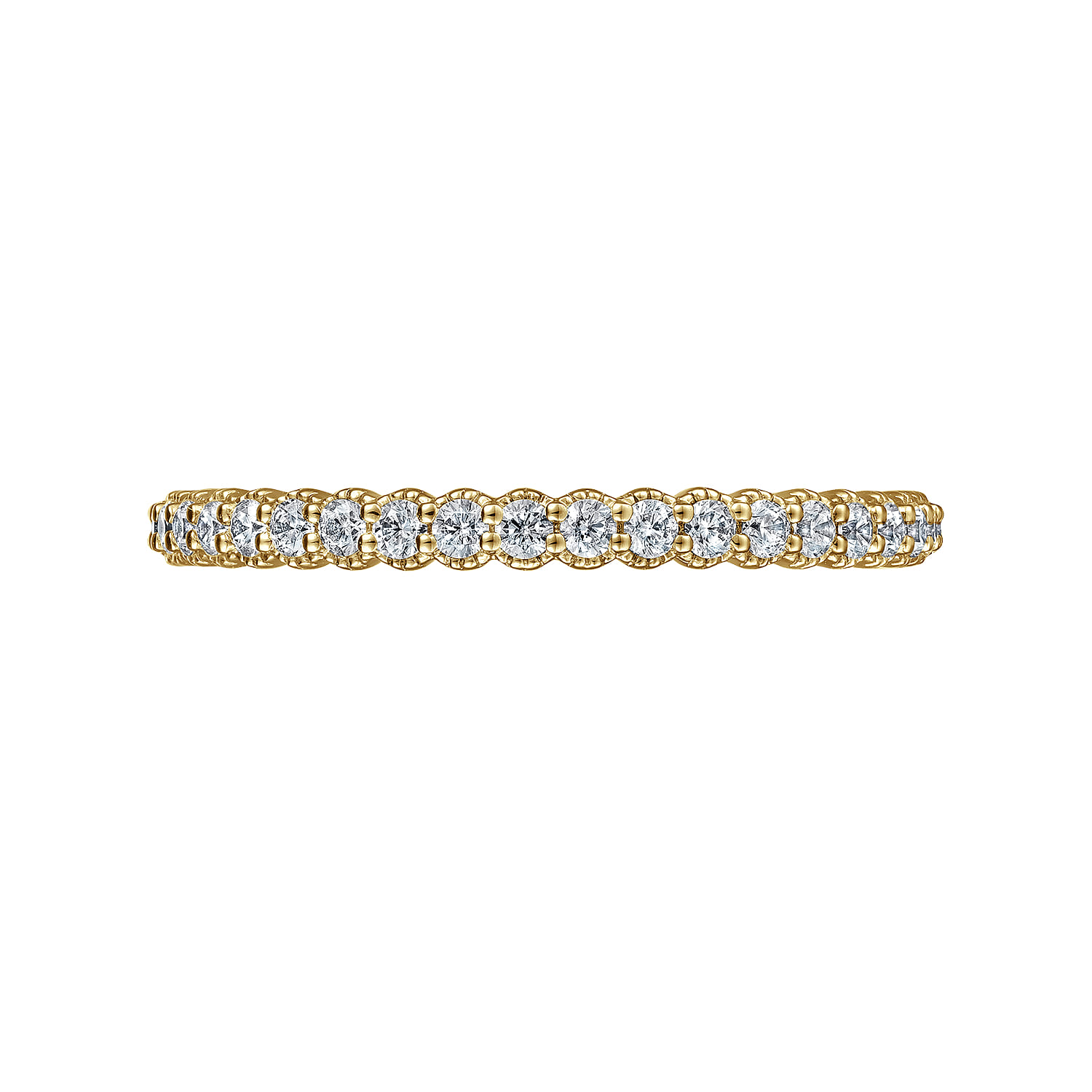 Eternity Band Wedding Ring in 14k Yellow Gold with Round Natural Diamond at Gabriel & Co. - Shot 5