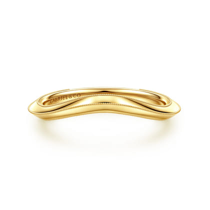 Giselle - Vintage Inspired Curved 14K Yellow Gold Anniversary Band