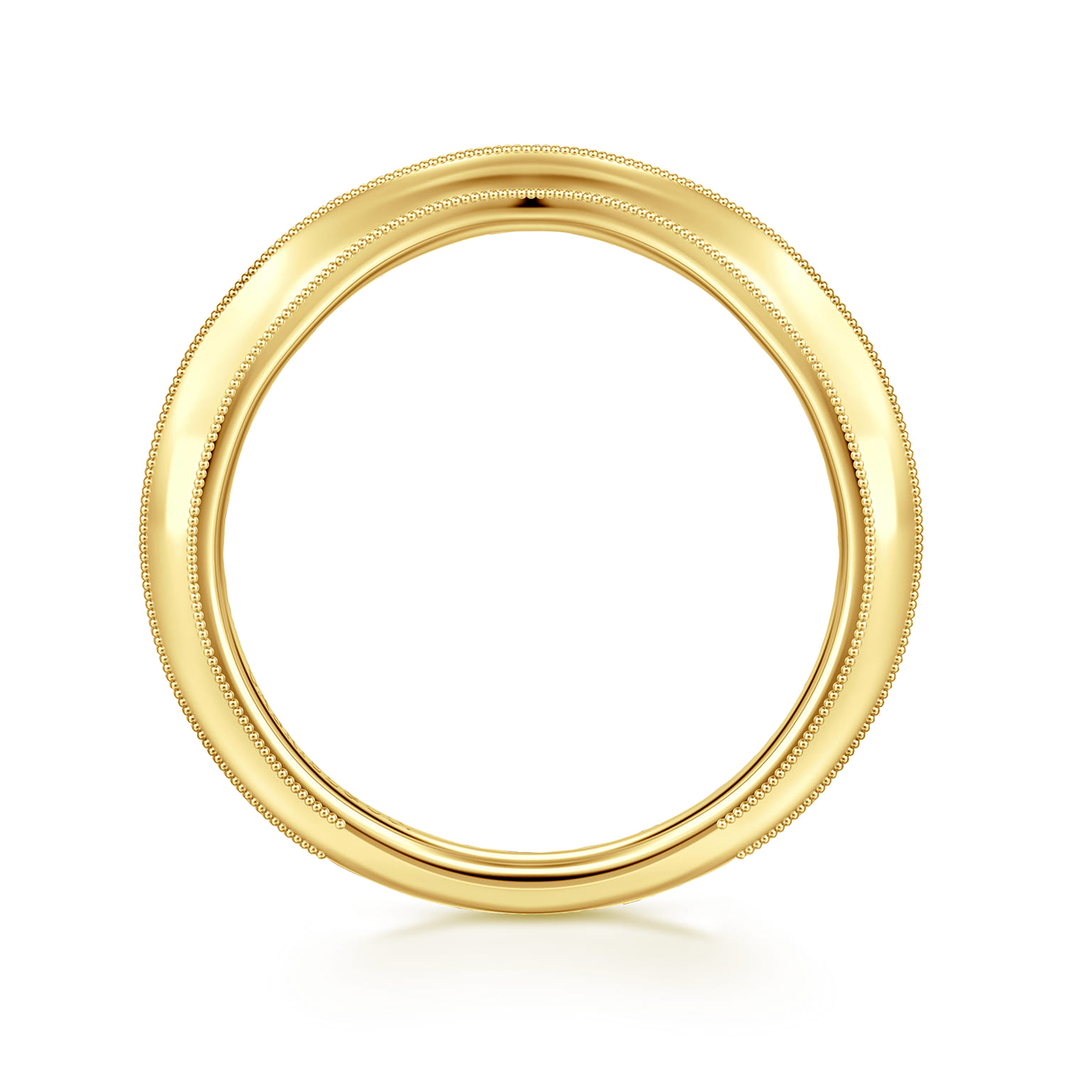 Curved Wedding Ring in 14k Yellow Gold with   at Gabriel & Co. - Shot 2