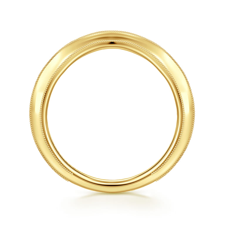 Curved Wedding Ring in 14k Yellow Gold with   at Gabriel & Co. - Shot 2