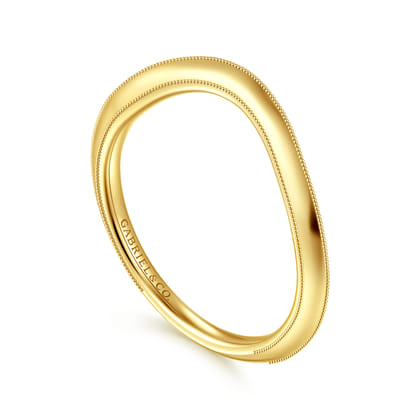 Giselle - Vintage Inspired Curved 14K Yellow Gold Anniversary Band