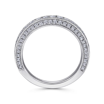 Giulia - 14K White Gold Micro Pave Diamond Wedding Band