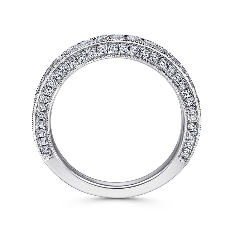 Straight Wedding Ring in 14k White Gold with Round Natural Diamond at Gabriel & Co. - Shot 2