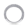 Straight Wedding Ring in 14k White Gold with Round Natural Diamond at Gabriel & Co.