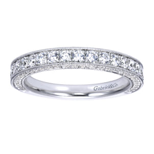 Giulia - 14K White Gold Micro Pave Diamond Wedding Band