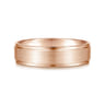 Grayson - 14K Rose Gold 6mm - Beveled Edge Men's Wedding Band in Satin Finish
