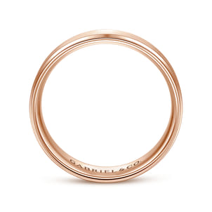 Grayson - 14K Rose Gold 6mm - Beveled Edge Men's Wedding Band in Satin Finish