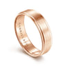 Grayson - 14K Rose Gold 6mm - Beveled Edge Men's Wedding Band in Satin Finish