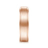 Grayson - 14K Rose Gold 6mm - Beveled Edge Men's Wedding Band in Satin Finish
