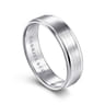 Grayson - 14K White Gold 6mm - Beveled Edge Men's Wedding Band in Satin Finish