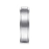 Grayson - 14K White Gold 6mm - Beveled Edge Men's Wedding Band in Satin Finish