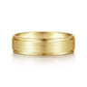 Grayson - 14K Yellow Gold 6mm - Beveled Edge Men's Wedding Band in Satin Finish
