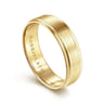 Grayson - 14K Yellow Gold 6mm - Beveled Edge Men's Wedding Band in Satin Finish