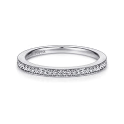Greco - 14K White Gold Channel Prong Diamond Wedding Band